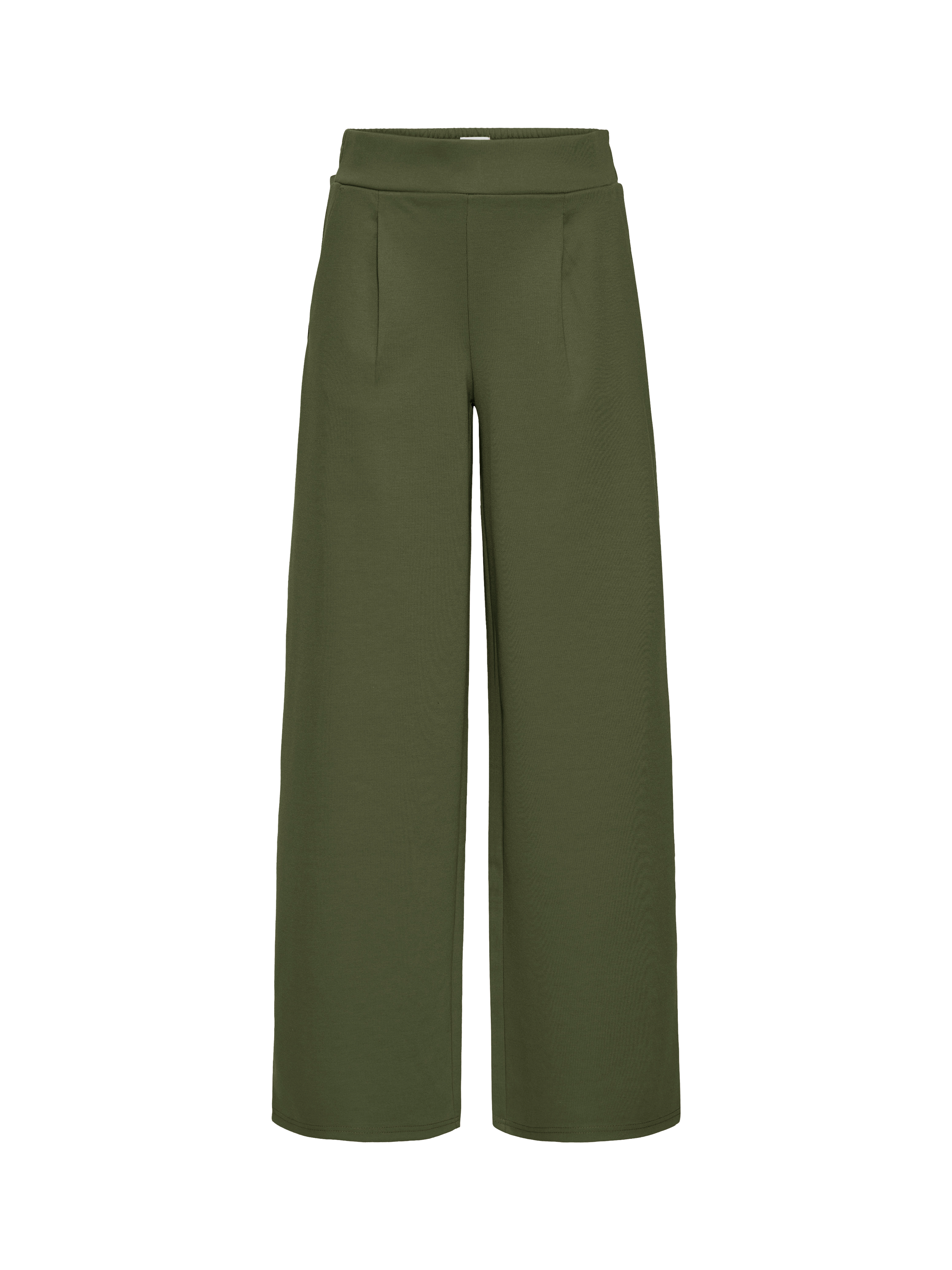 Product image 5 of 7, which shows ICHI Kate Wide Leg Tailored Trousers, Rifle Green, XS