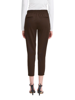 ICHI Kate Cropped Tailored Trousers, Chocolate Torte - view 2, Chocolate Torte