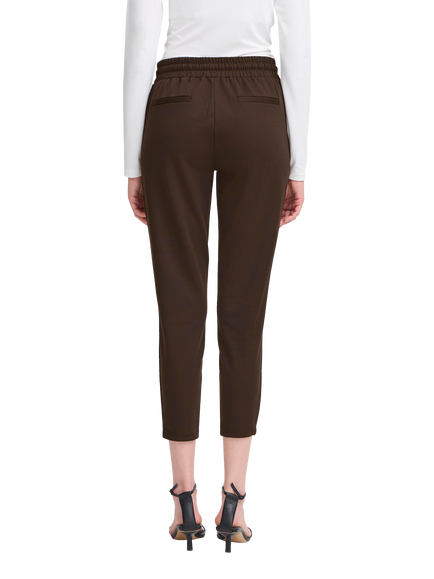 ICHI Kate Cropped Tailored Trousers, Chocolate Torte - view 2, Chocolate Torte