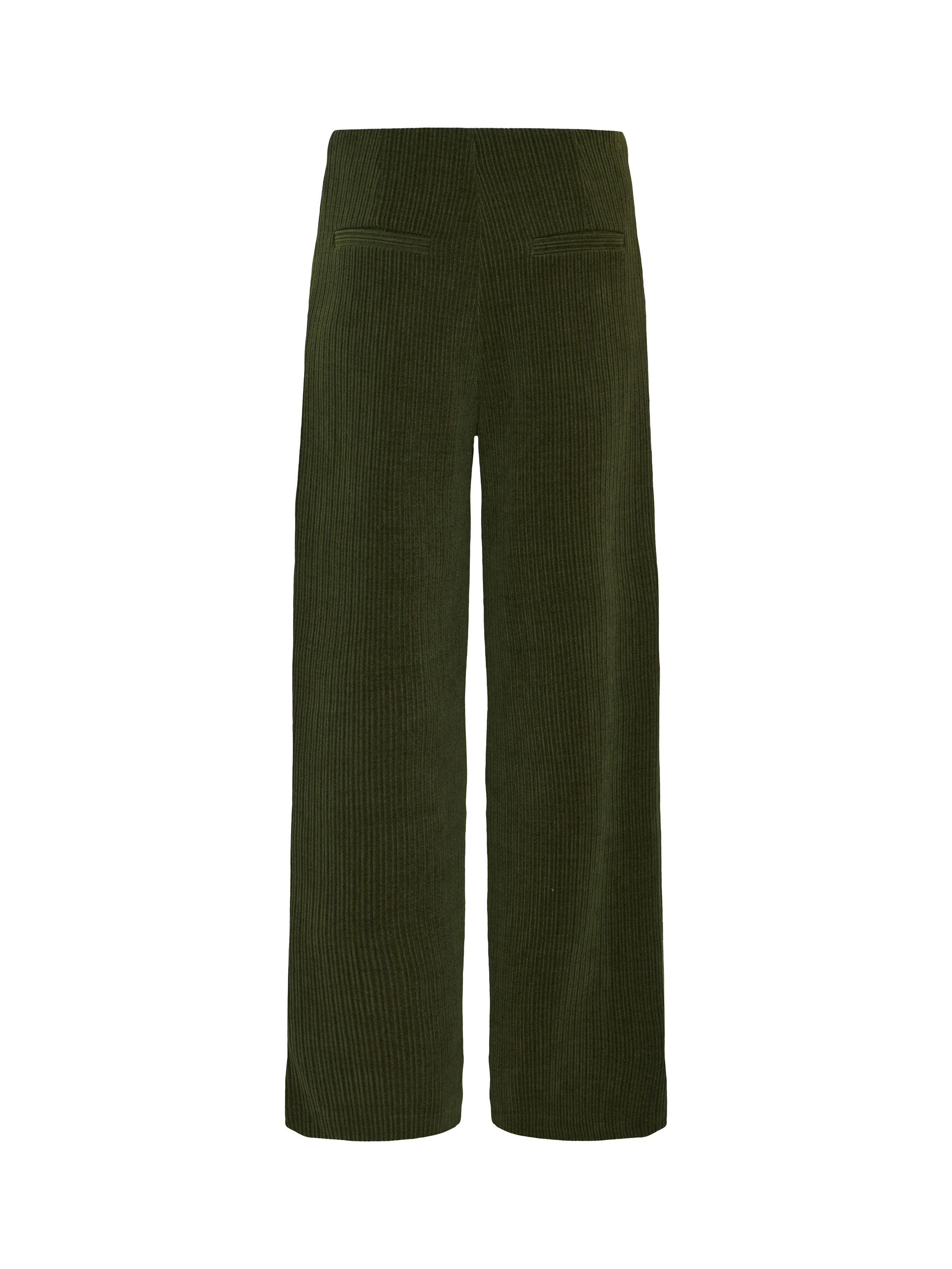 Product image 6 of 7, which shows ICHI Kate Mid Rise Straight Corduroy Trousers, Rifle Green, XS