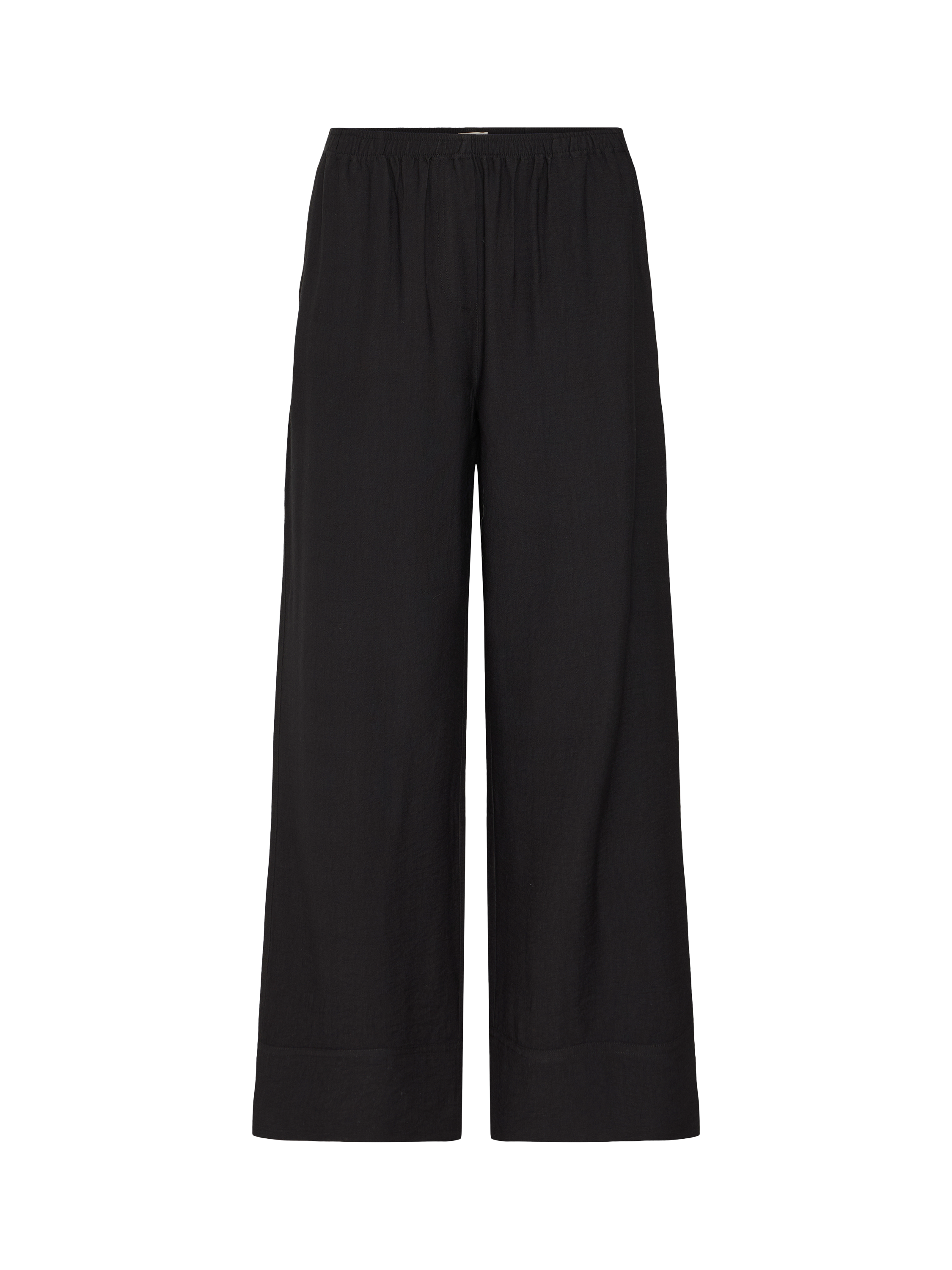 Product image 5 of 7, which shows ICHI Ihfazima Cropped Wide-Leg Trousers, Black, 12