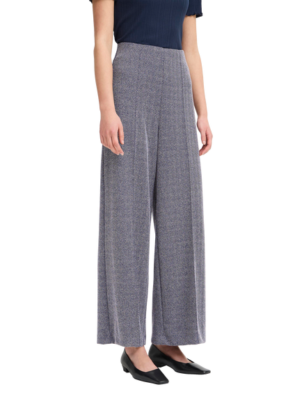 ICHI Kate Jacquard Tailored Trousers, Patriot Blue, Patriot Blue