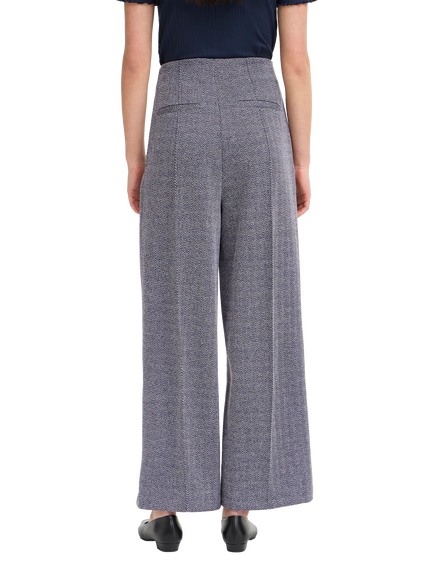 ICHI Kate Jacquard Tailored Trousers, Patriot Blue - view 2, Patriot Blue