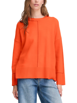 ICHI Ballia Crew Neck Jumper, Fiery Red