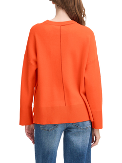 ICHI Ballia Crew Neck Jumper - view 2, Fiery Red