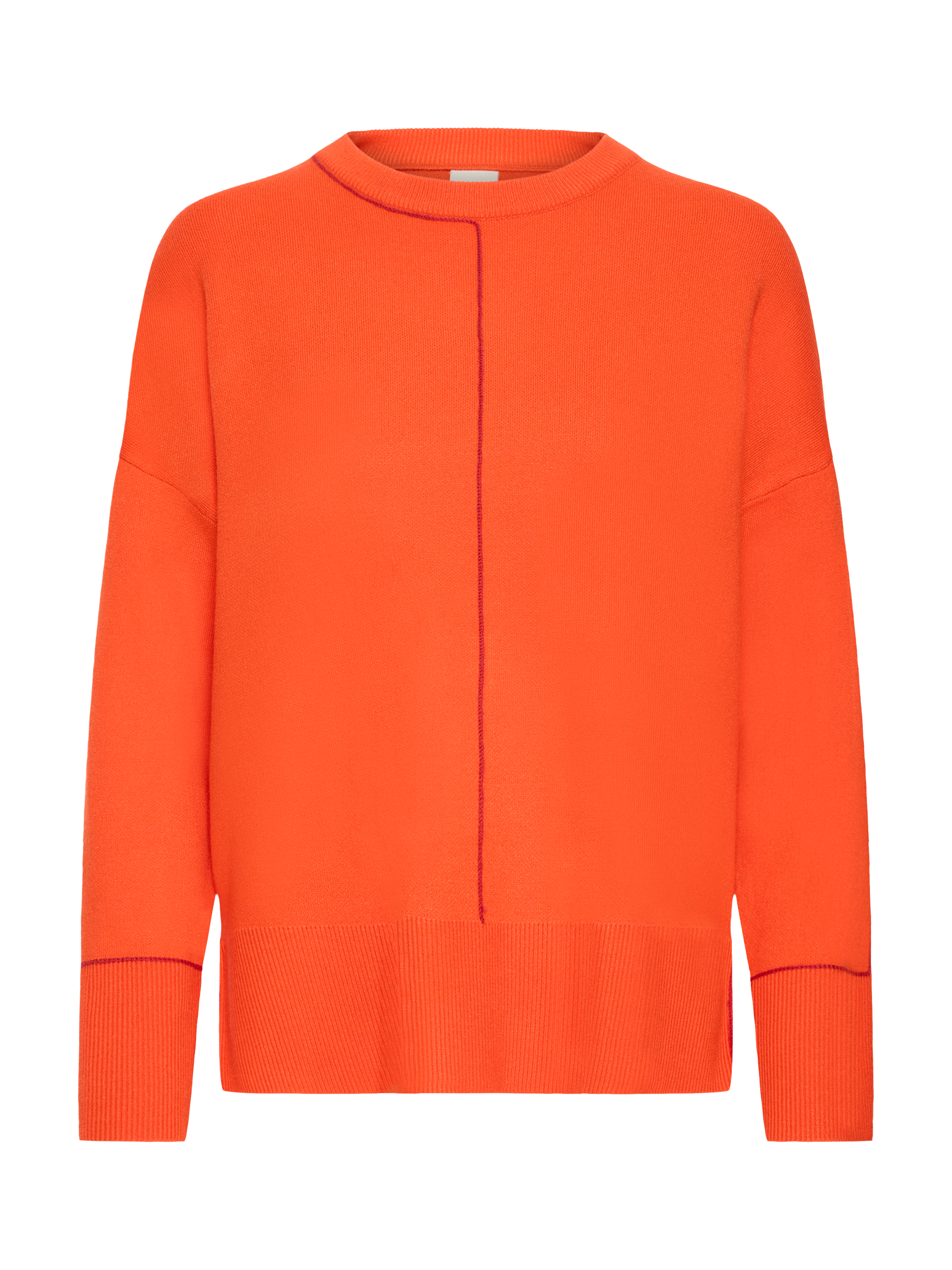 Product image 5 of 7, which shows ICHI Ballia Crew Neck Jumper, Fiery Red, XS