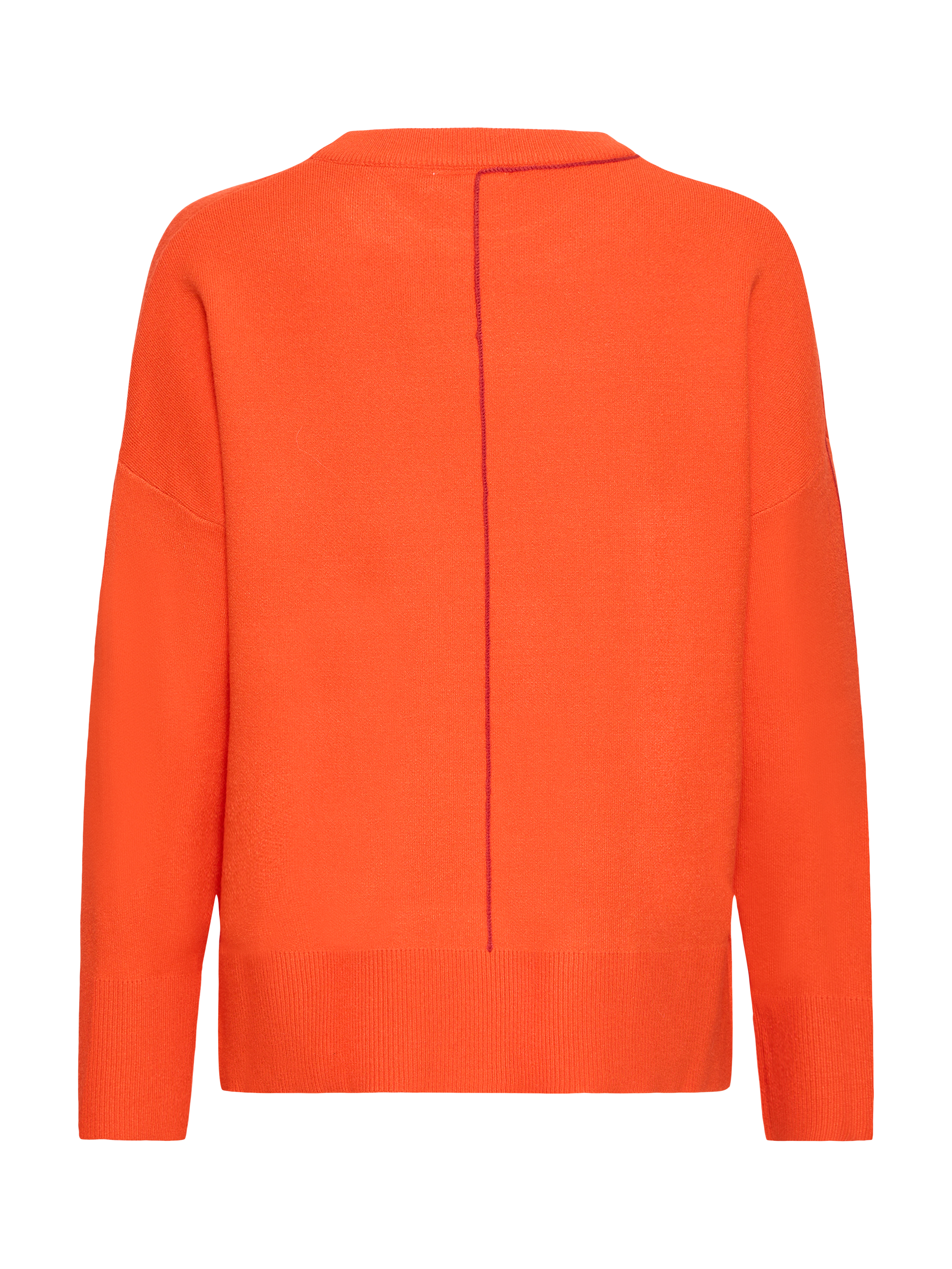 Product image 6 of 7, which shows ICHI Ballia Crew Neck Jumper, Fiery Red, XS