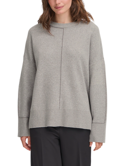 ICHI Ballia Crew Neck Jumper, Grey Melange