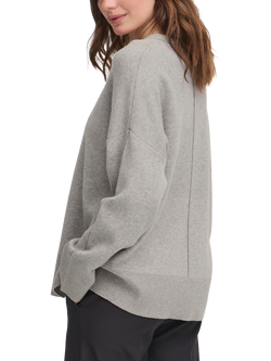 ICHI Ballia Crew Neck Jumper - view 2, Grey Melange