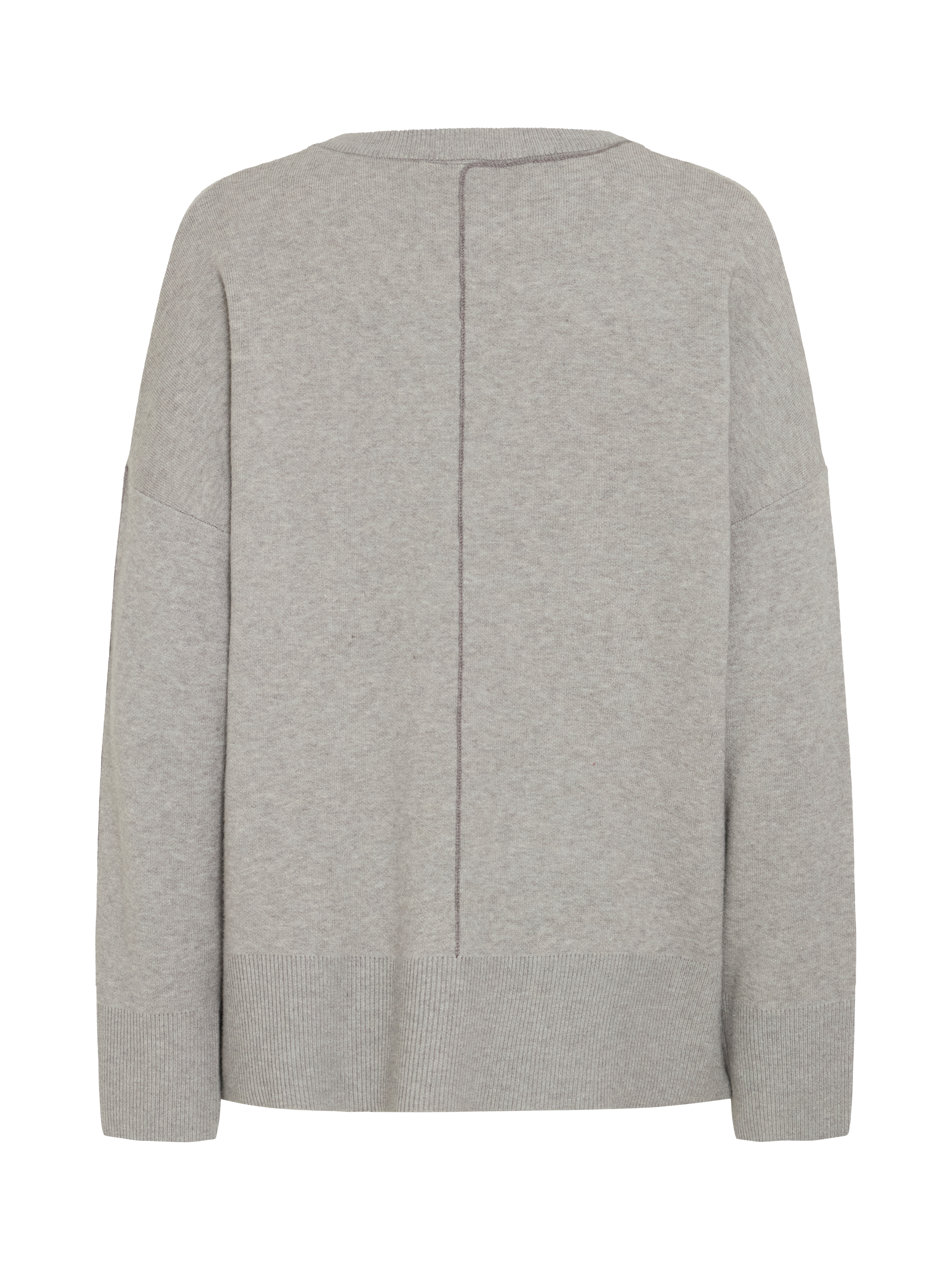 Product image 6 of 7, which shows ICHI Ballia Crew Neck Jumper, Grey Melange, XS