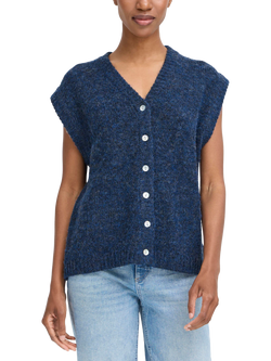 ICHI Bela Sleeveless Knit Vest Top, Patriot Blue, Patriot Blue