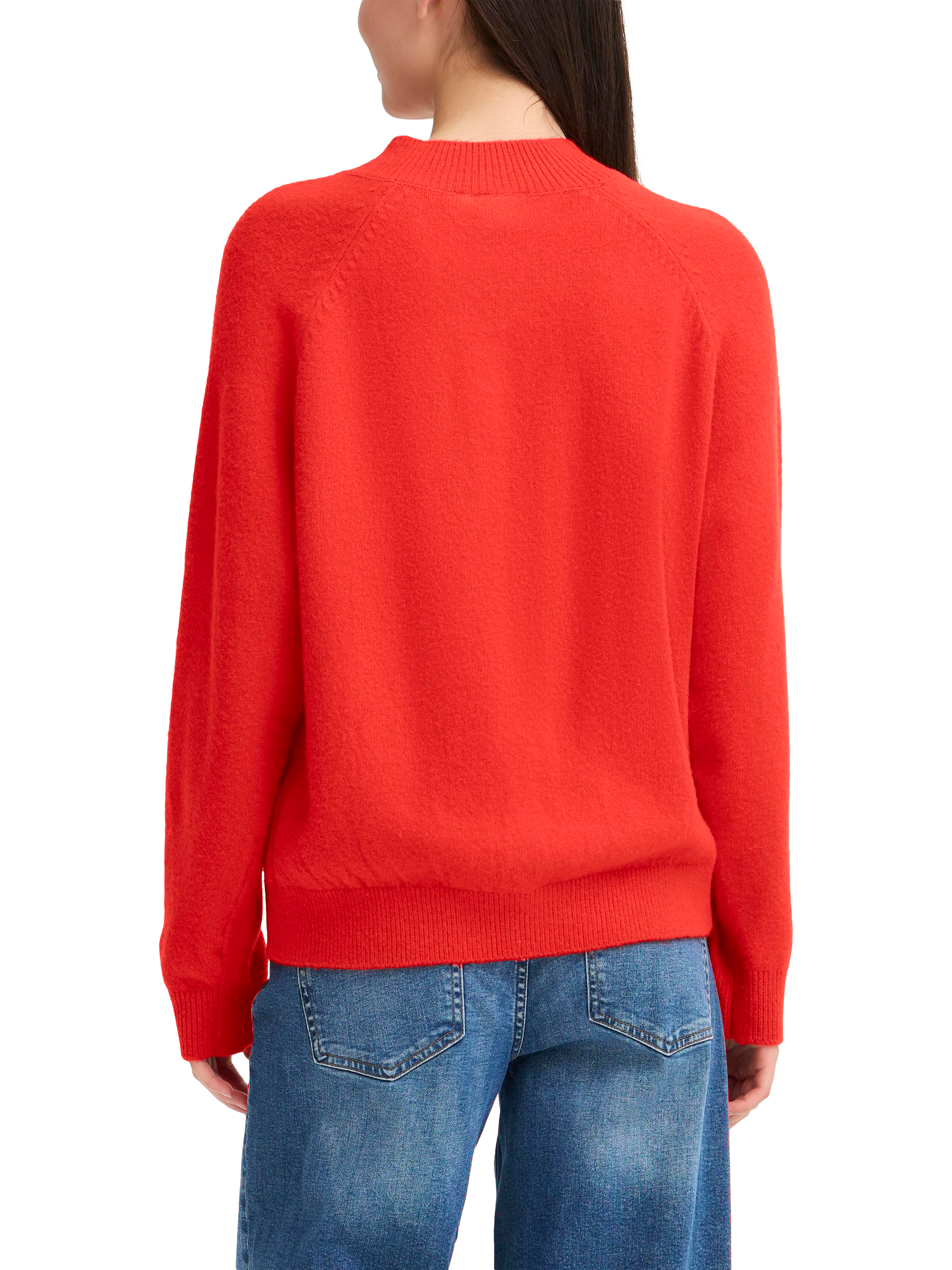 Product image 2 of 7, which shows ICHI Dasila Long Sleeve High Neck Jumper, Red, L