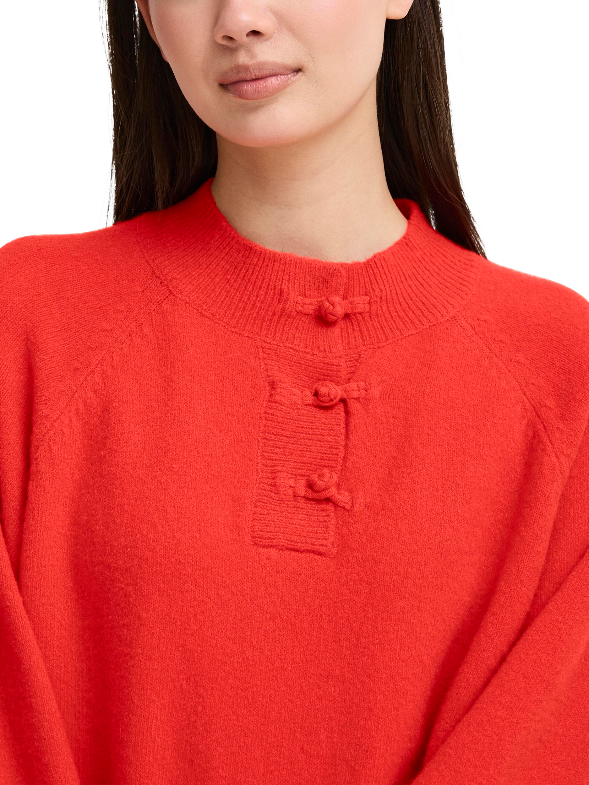 Product image 4 of 7, which shows ICHI Dasila Long Sleeve High Neck Jumper, Red, L