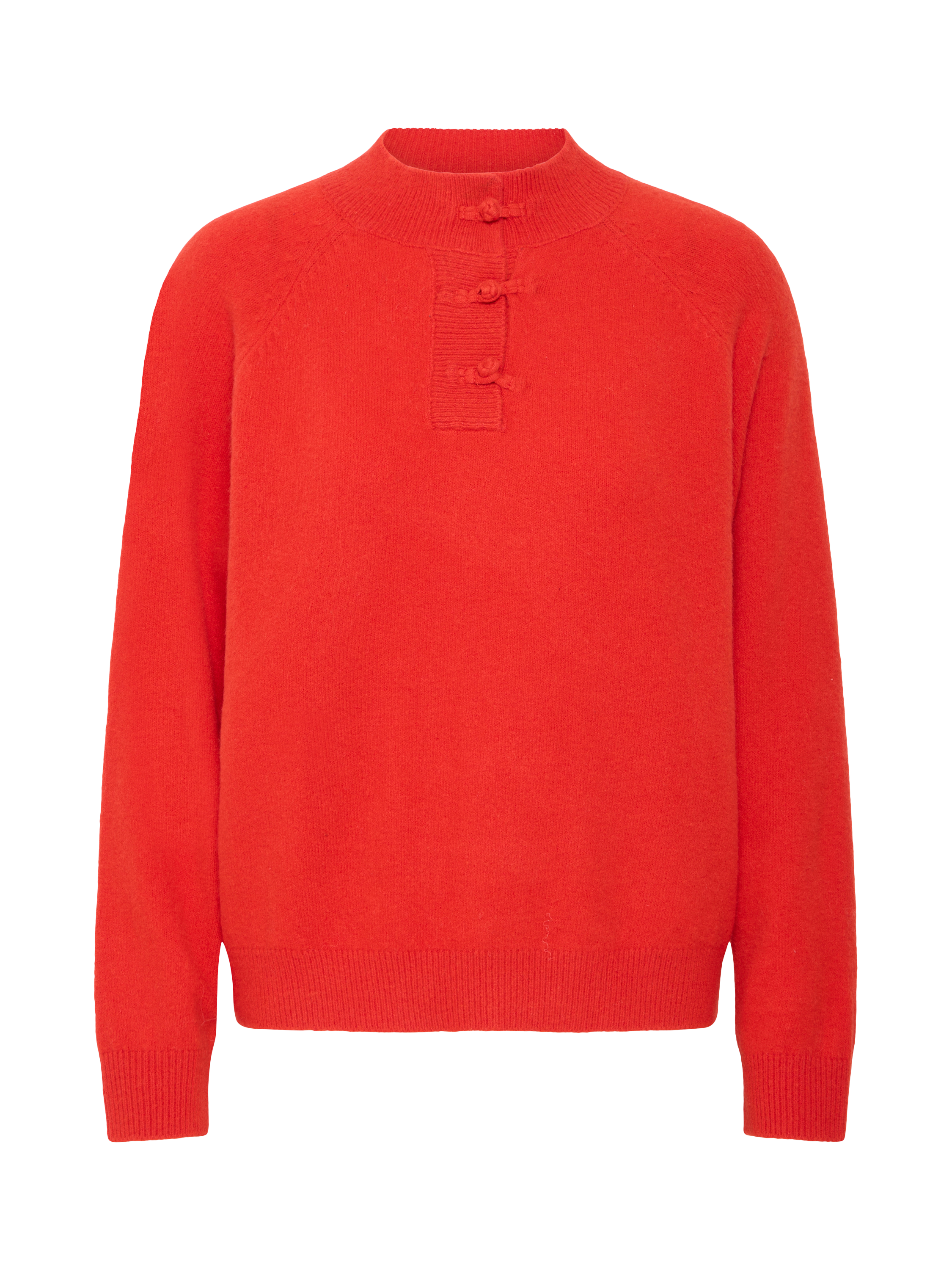 Product image 5 of 7, which shows ICHI Dasila Long Sleeve High Neck Jumper, Red, L