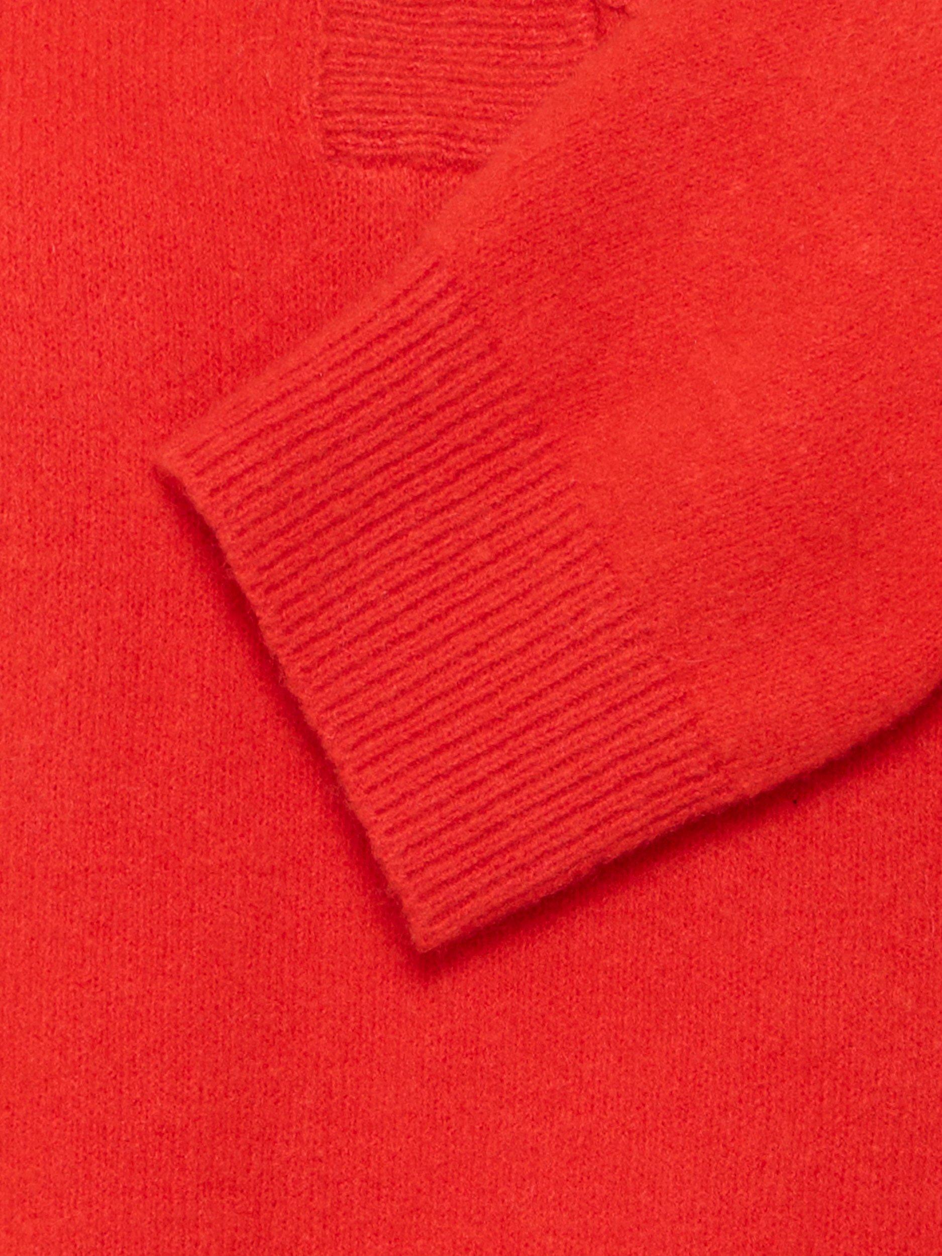Product image 7 of 7, which shows ICHI Dasila Long Sleeve High Neck Jumper, Red, L
