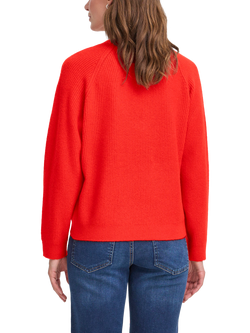 ICHI Dasila Long Sleeve V-Neck Knit Jumper - view 2, Fiery Red