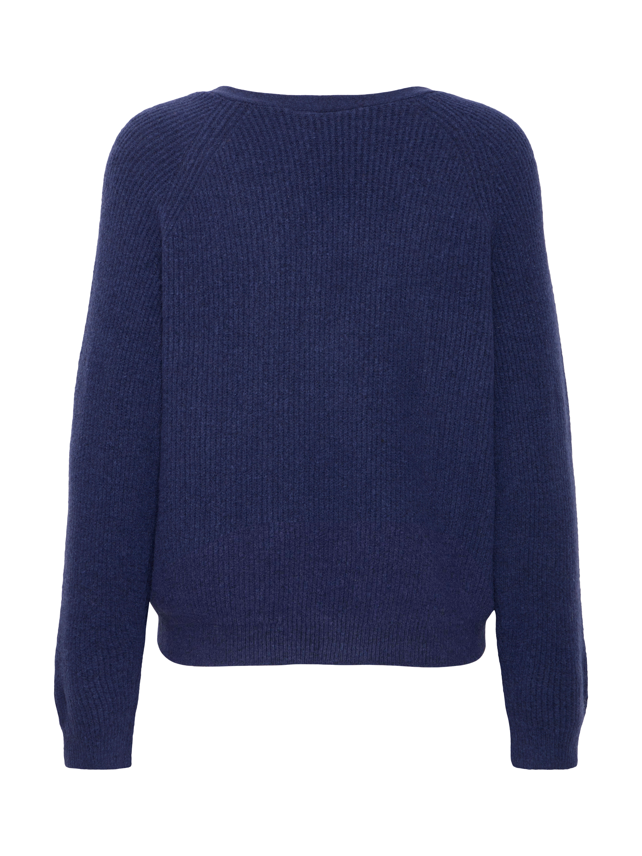 Product image 6 of 7, which shows ICHI Dasila Long Sleeve V-Neck Knit Jumper, Patriot Blue, XS