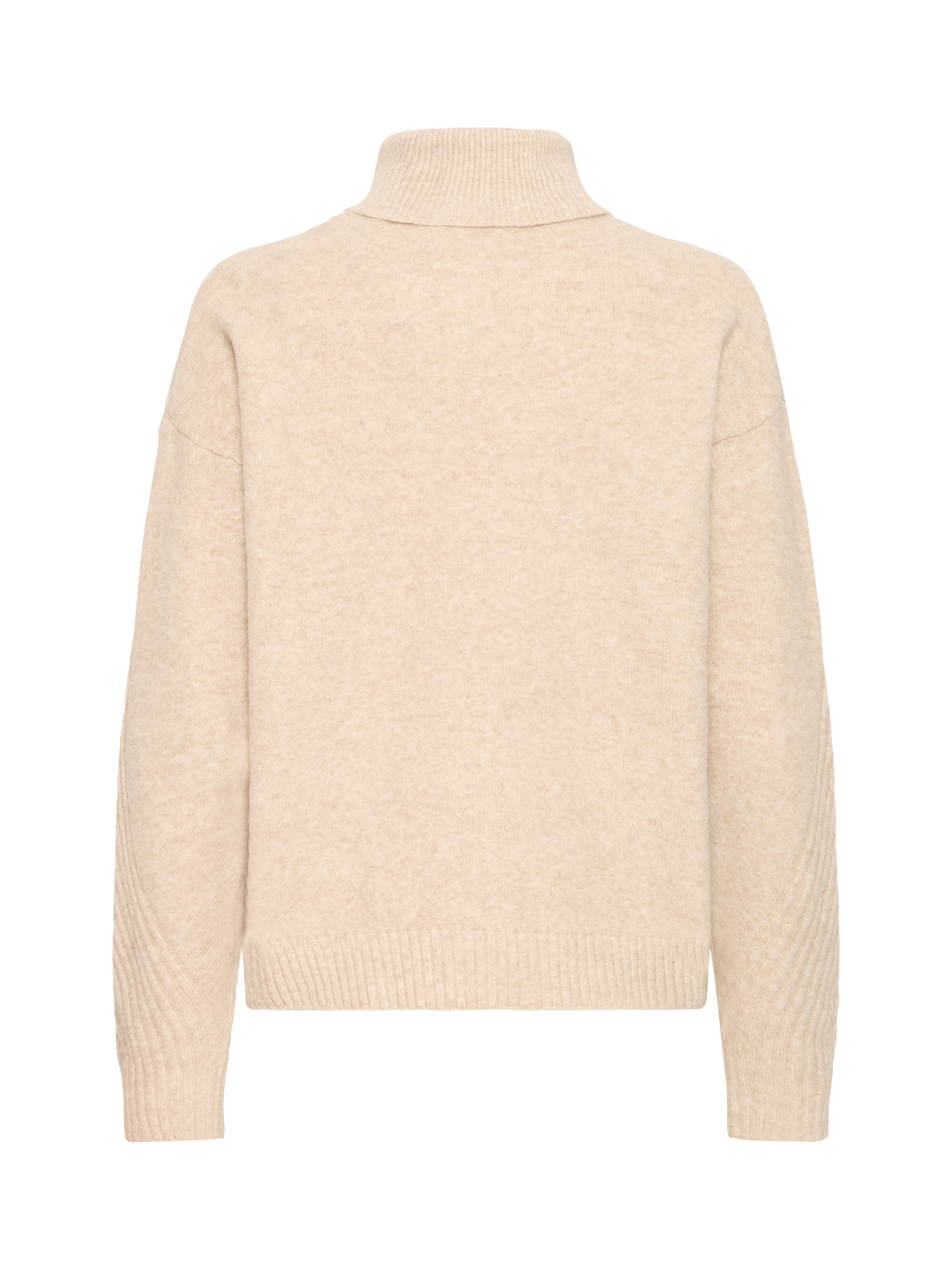 Product image 6 of 7, which shows ICHI Dasila Long Sleeve Roll Neck Jumper, Oatmeal Melange, XS
