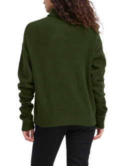 ICHI Dasila Long Sleeve Roll Neck Jumper - view 2, Rifle Green