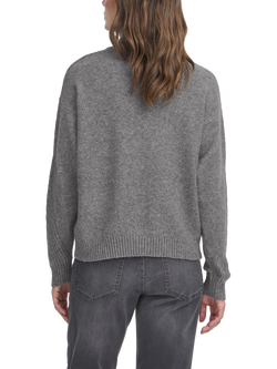 ICHI Dasila Long Sleeve Roll Neck Jumper - view 2, Dark Grey Melange