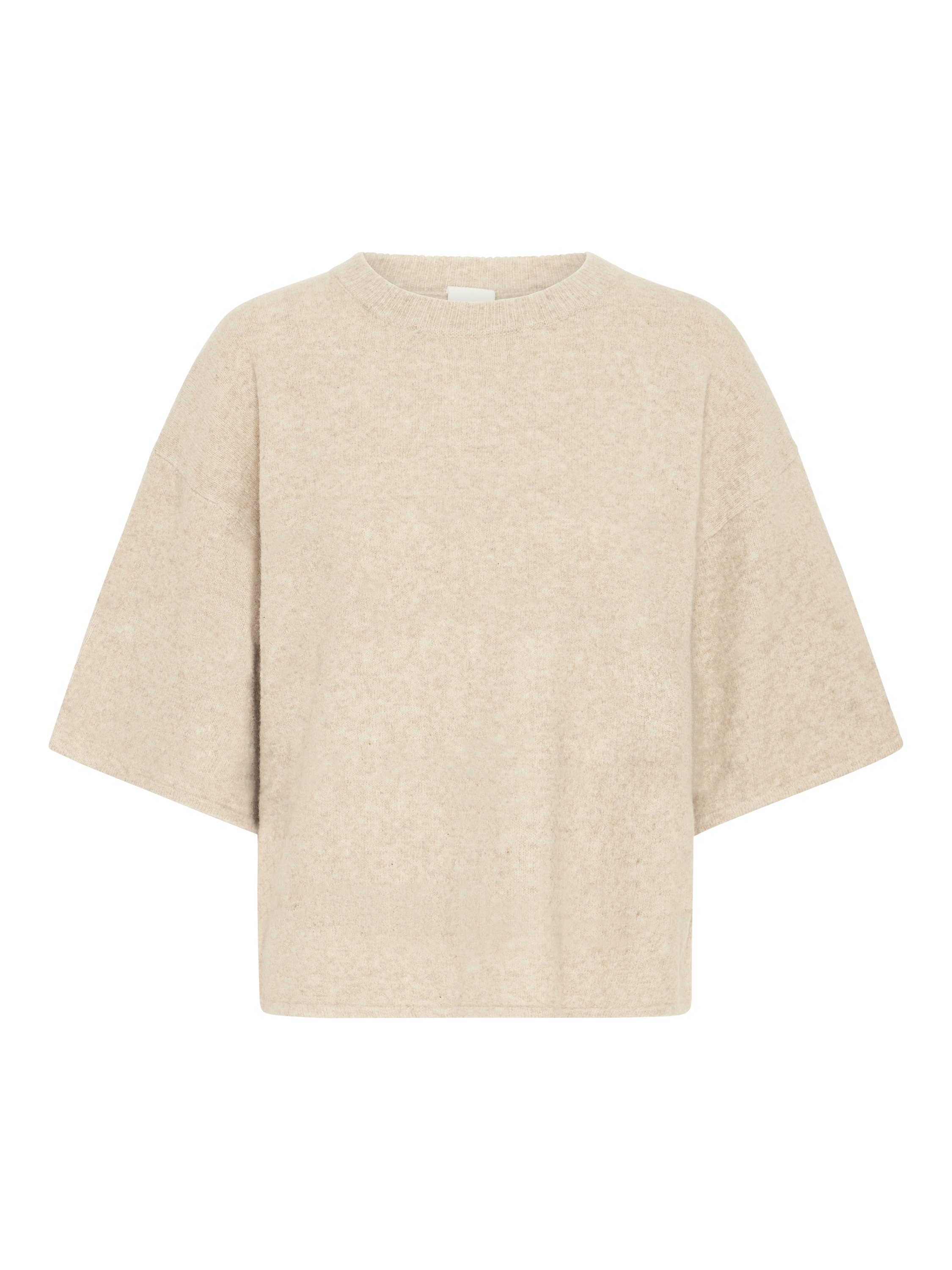 Product image 5 of 7, which shows ICHI Dasila Elbow Sleeve Jumper, Oatmeal Melange, XS