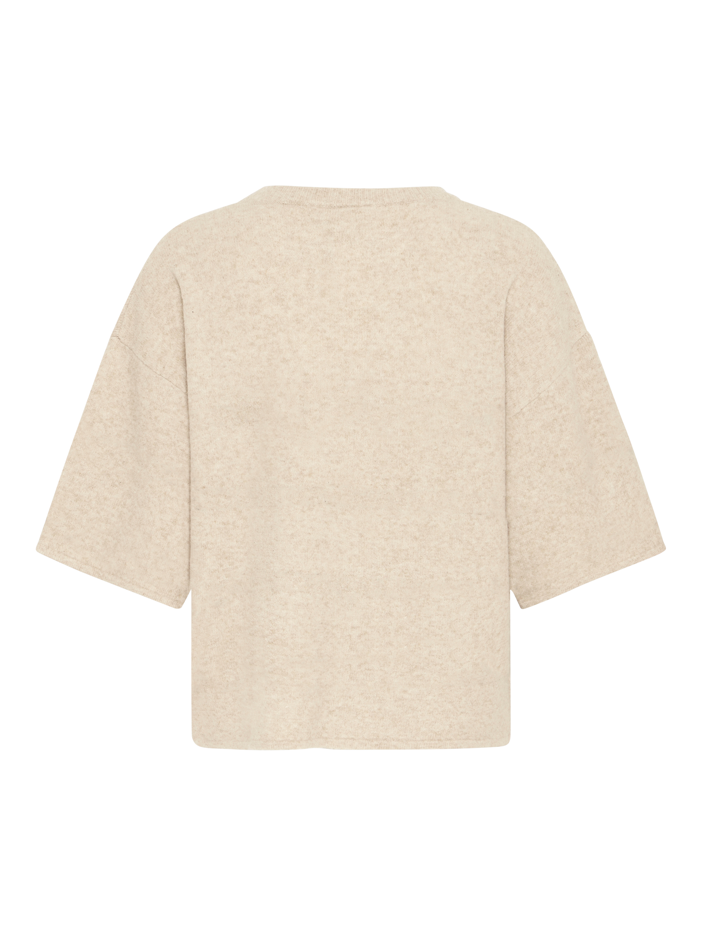 Product image 6 of 7, which shows ICHI Dasila Elbow Sleeve Jumper, Oatmeal Melange, XS