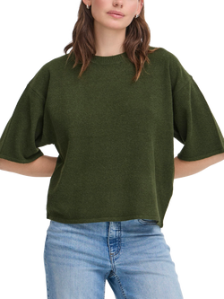 ICHI Dasila Elbow Sleeve Jumper, Rifle Green