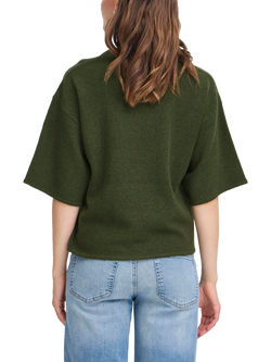 ICHI Dasila Elbow Sleeve Jumper - view 2, Rifle Green