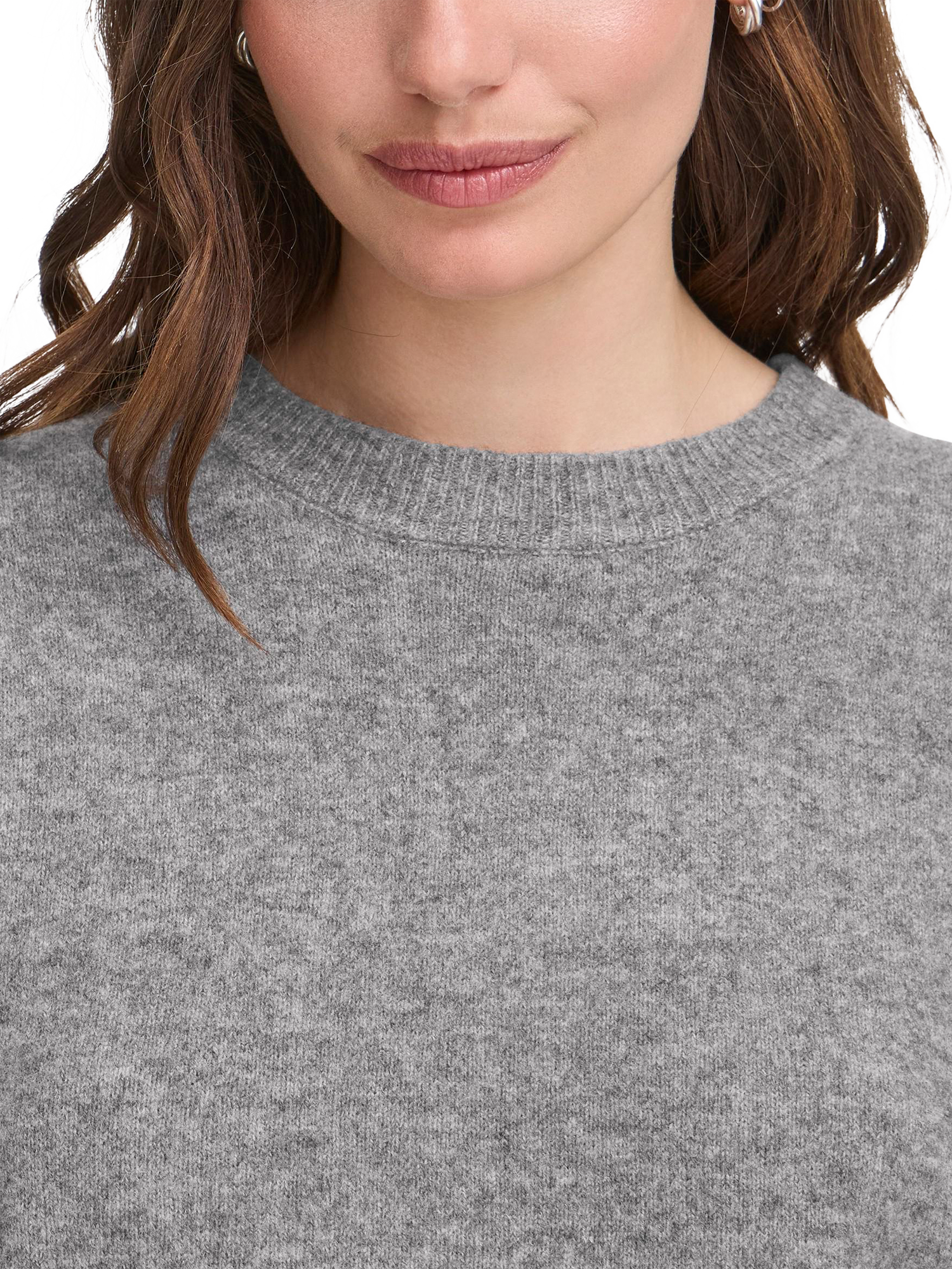 Product image 4 of 7, which shows ICHI Dasila Elbow Sleeve Jumper, Dark Grey Melange, XS