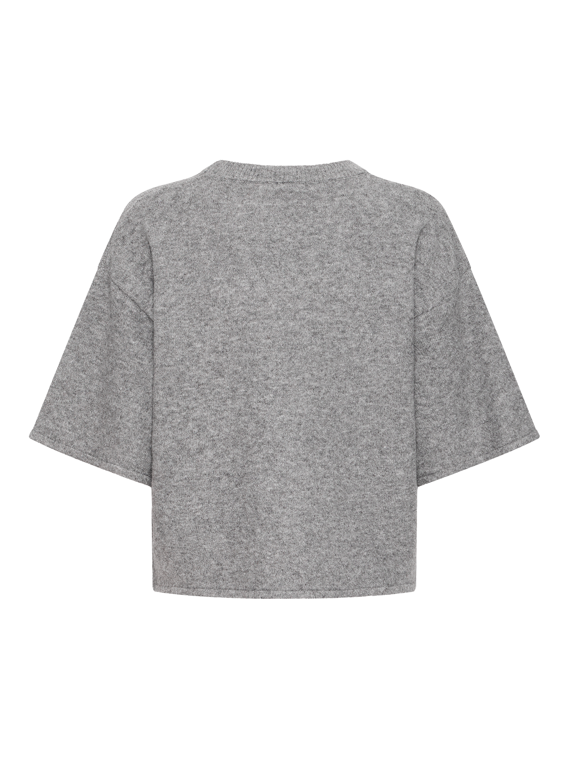 Product image 6 of 7, which shows ICHI Dasila Elbow Sleeve Jumper, Dark Grey Melange, XS