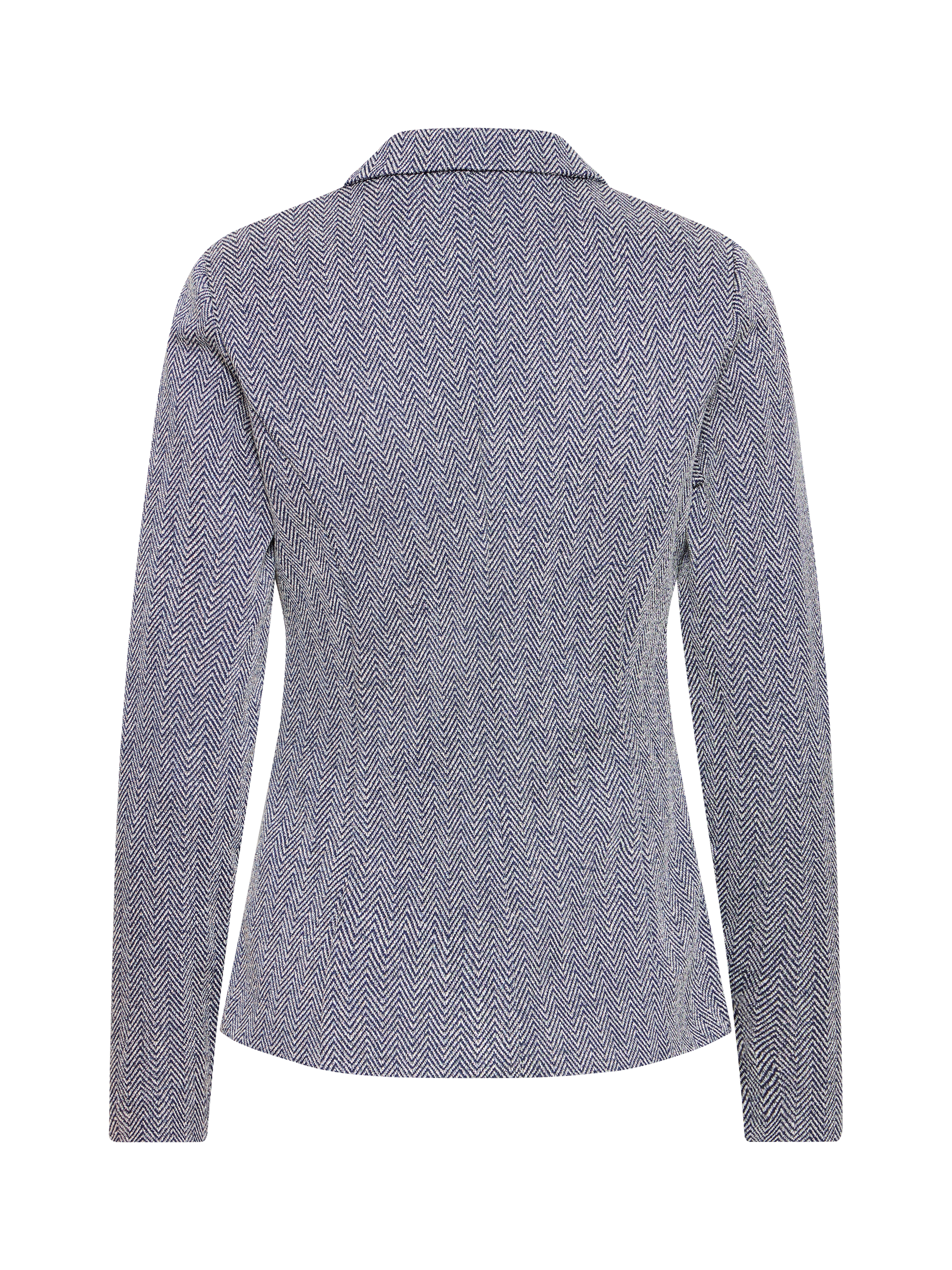 Product image 6 of 7, which shows ICHI Kate Herringbone Jacquard Fitted Blazer, Patriot Blue, XS