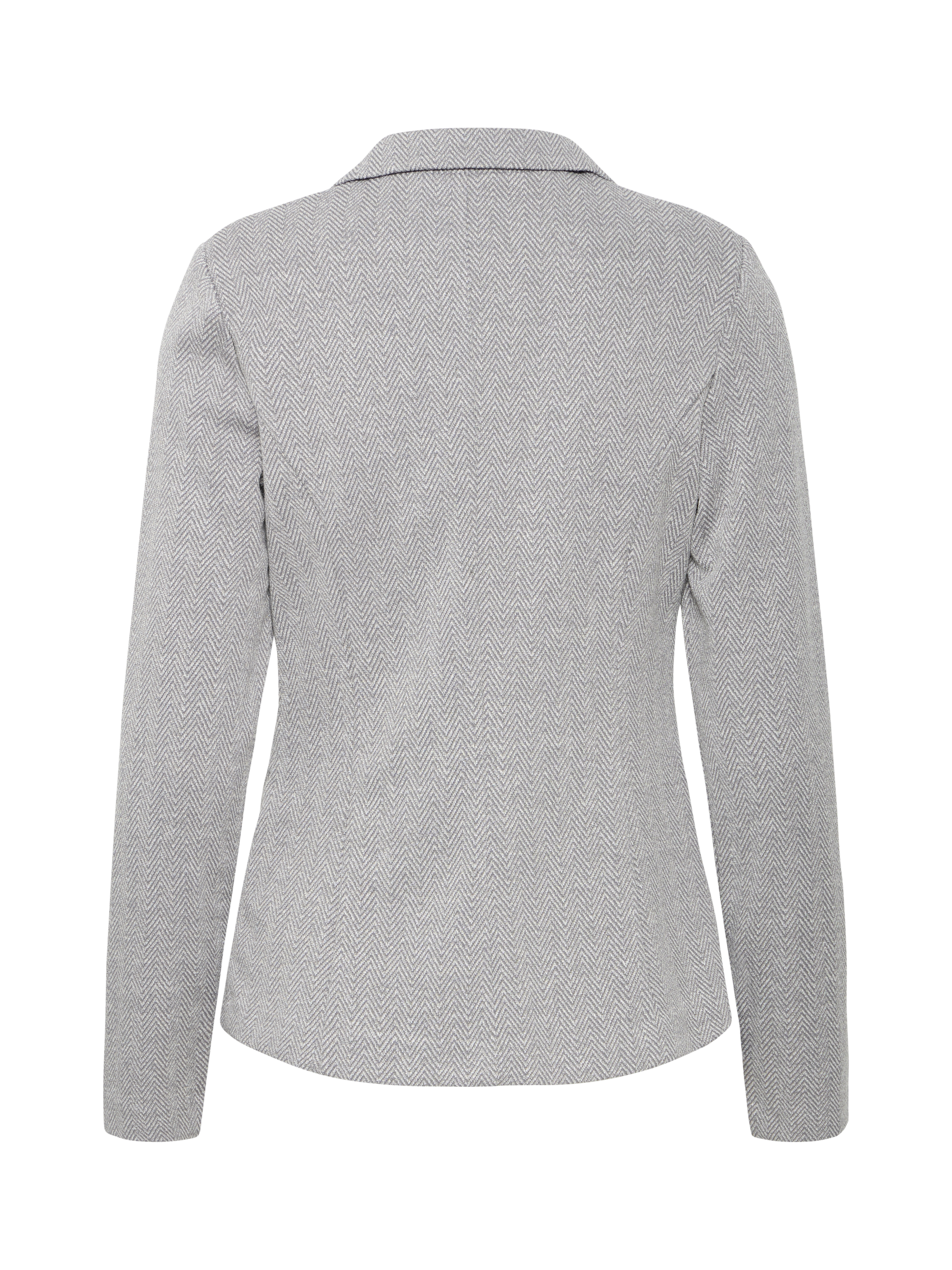 Product image 6 of 7, which shows ICHI Kate Herringbone Jacquard Fitted Blazer, Sharkskin, XS