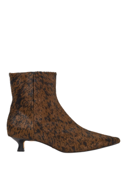 Dune London Odore Leather Kitten Heel Ankle Boots, Tan-leather, Tan-leather