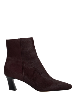 Dune London Overly Leather Ankle Boots, Burgundy, Burgundy