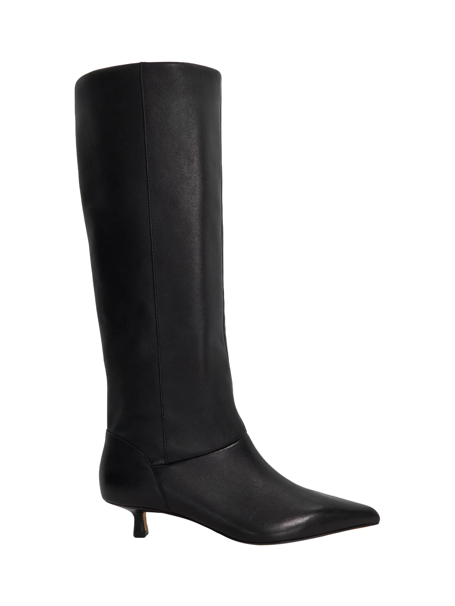 Dune London Sloan Kitten Heel Knee Length Leather Boots