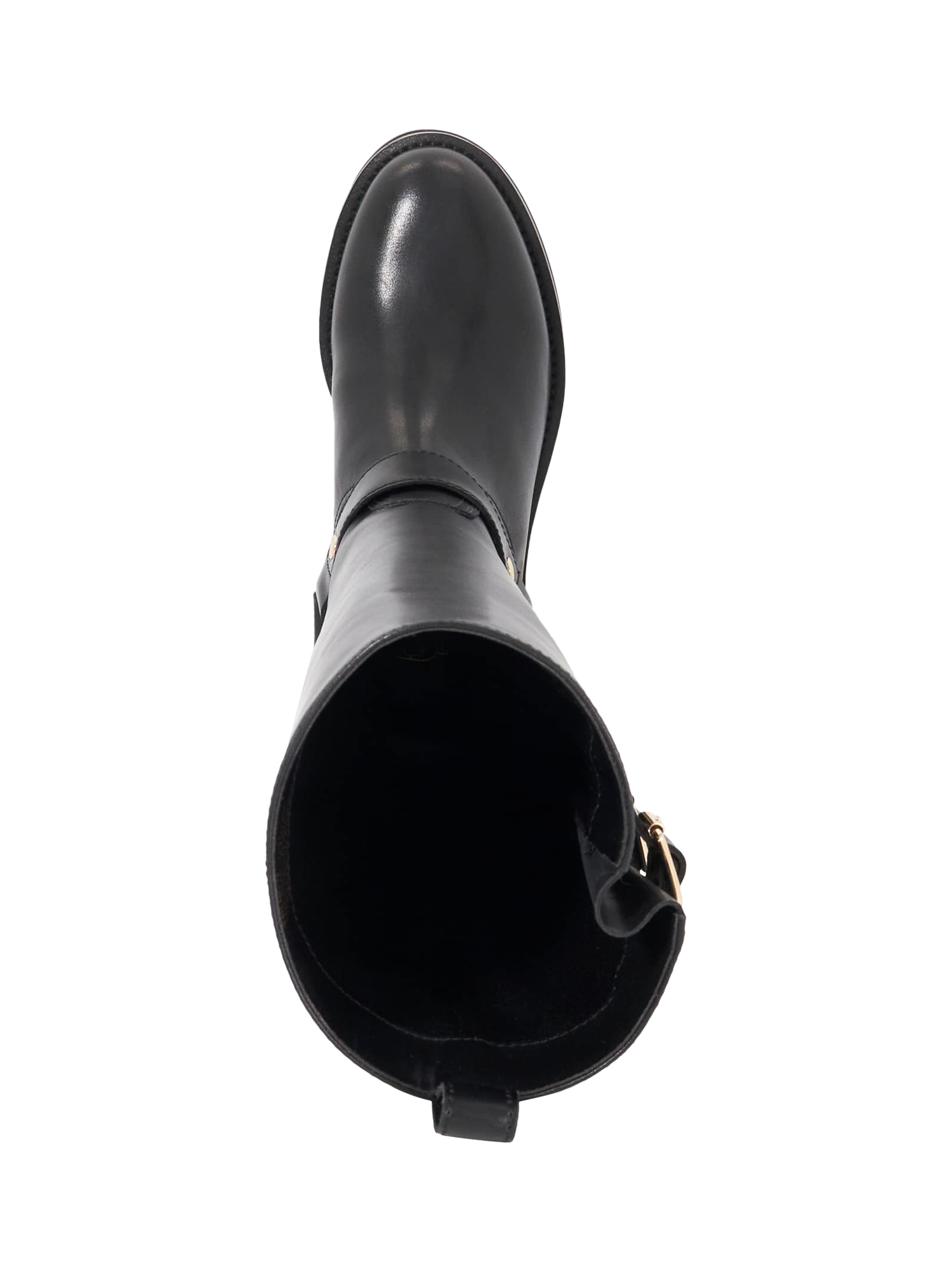 Product image 2 of 5, which shows Dune London Truely Leather Riding Boots, Black, EU36