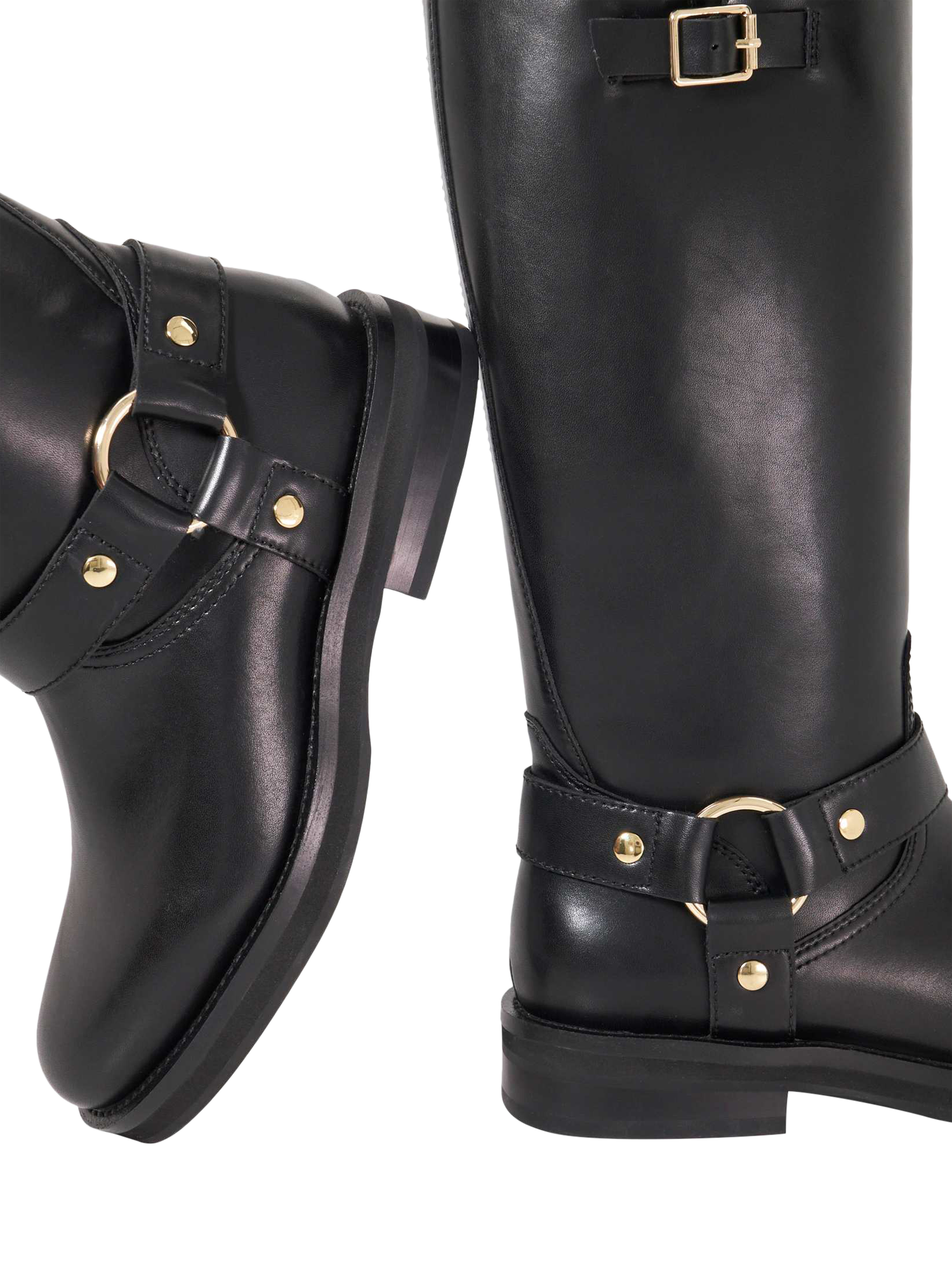 Product image 5 of 5, which shows Dune London Truely Leather Riding Boots, Black, EU36