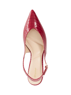 Dune London Connect High-Cut Leather Slingback Shoes - view 2, Red