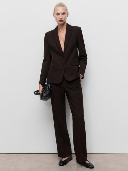 Mango Bergen Blazer - view 2, Dark Brown