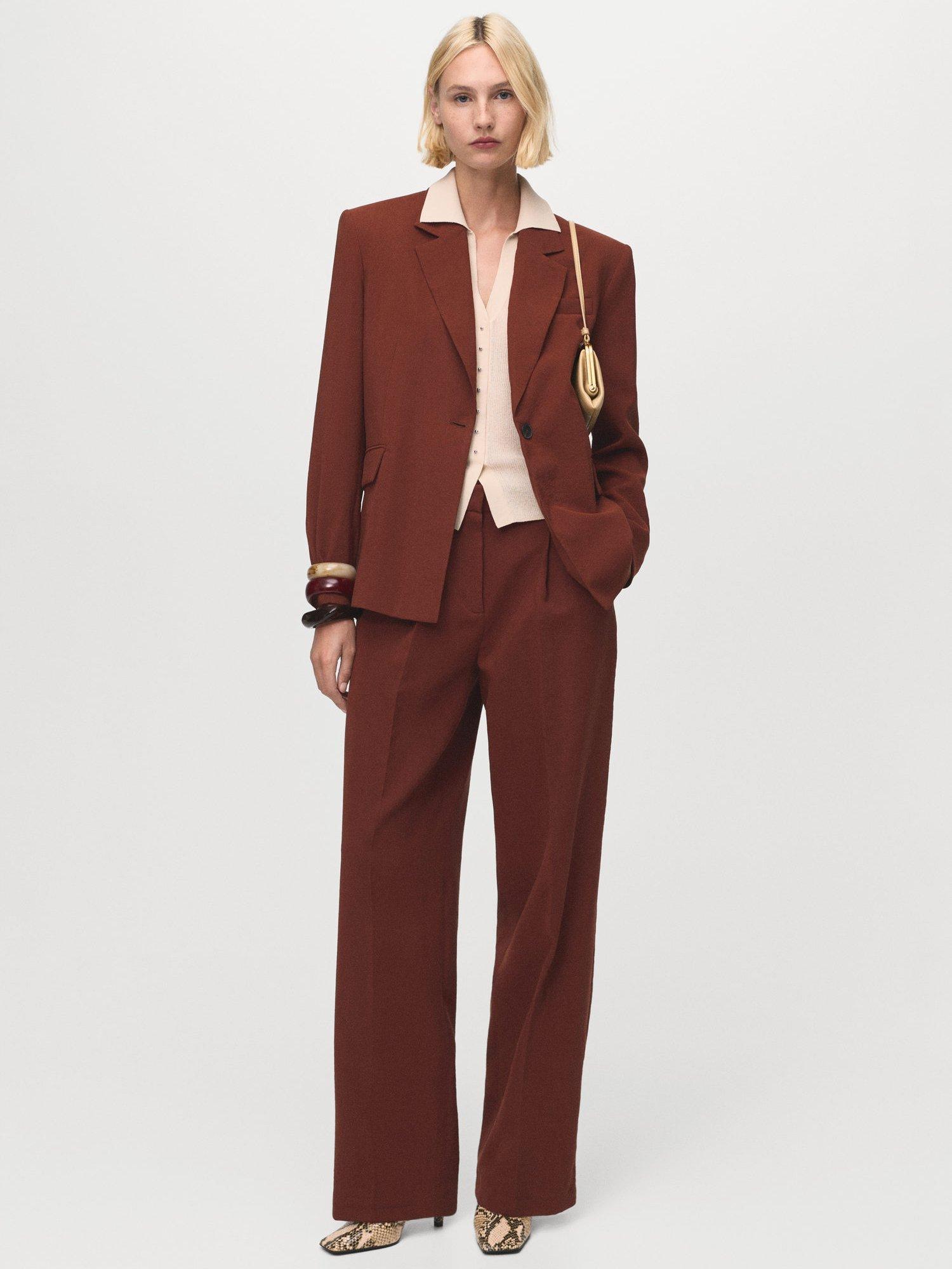 Product image 1 of 8, which shows Mango Paris Single Button Blazer, Medium Orange, S