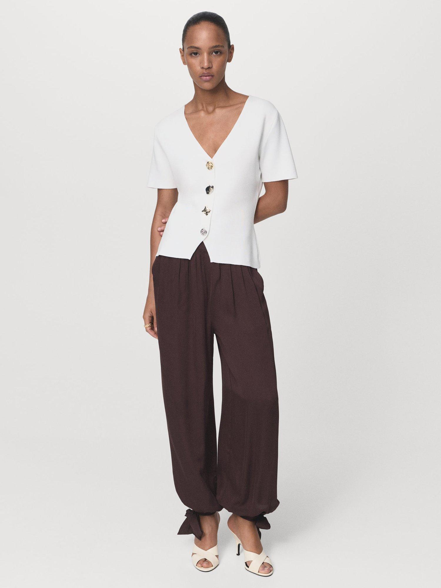 Product image 2 of 7, which shows Mango Dali Decorative Button Cardigan, White, XS