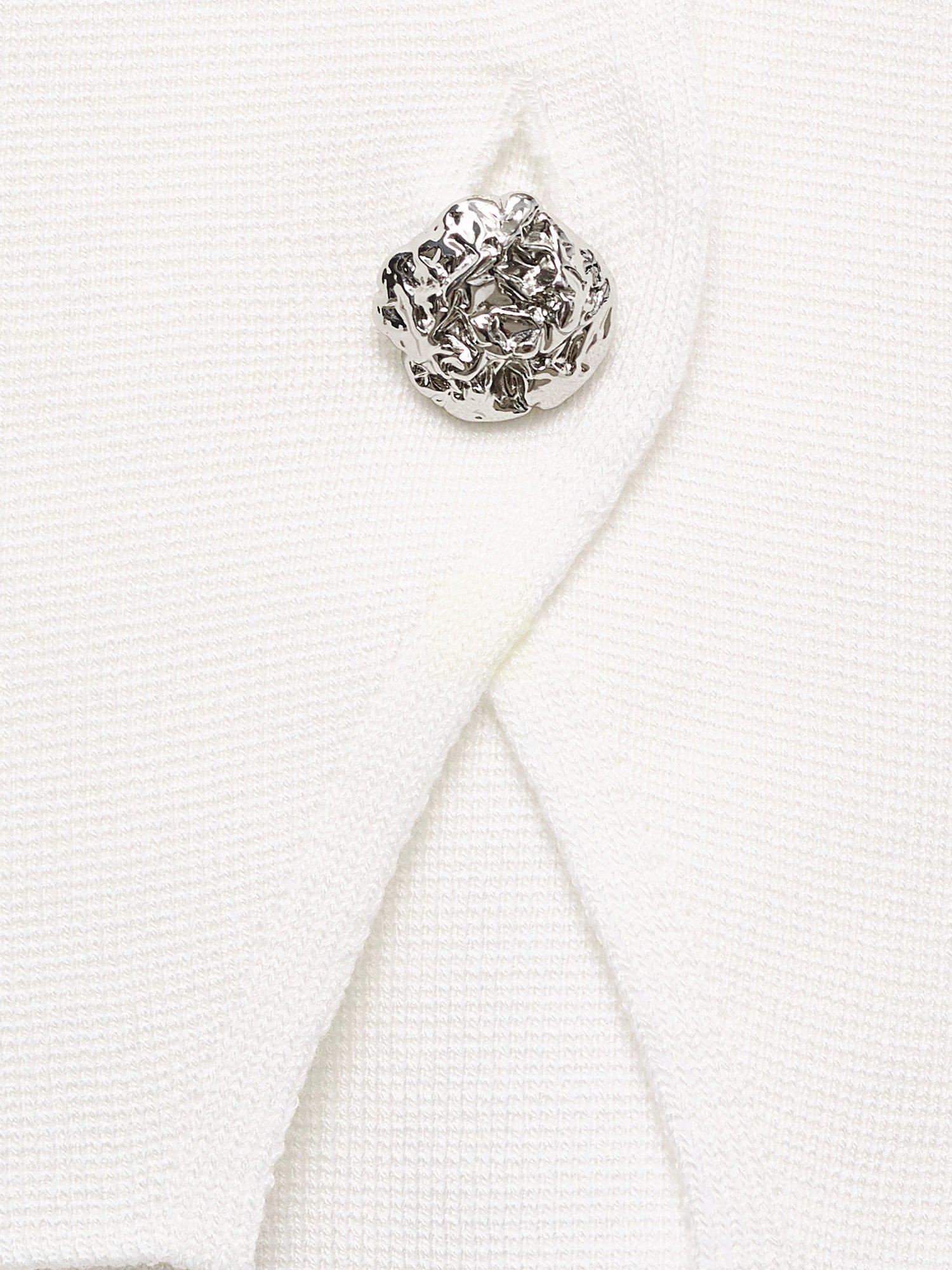 Product image 5 of 7, which shows Mango Dali Decorative Button Cardigan, White, XS