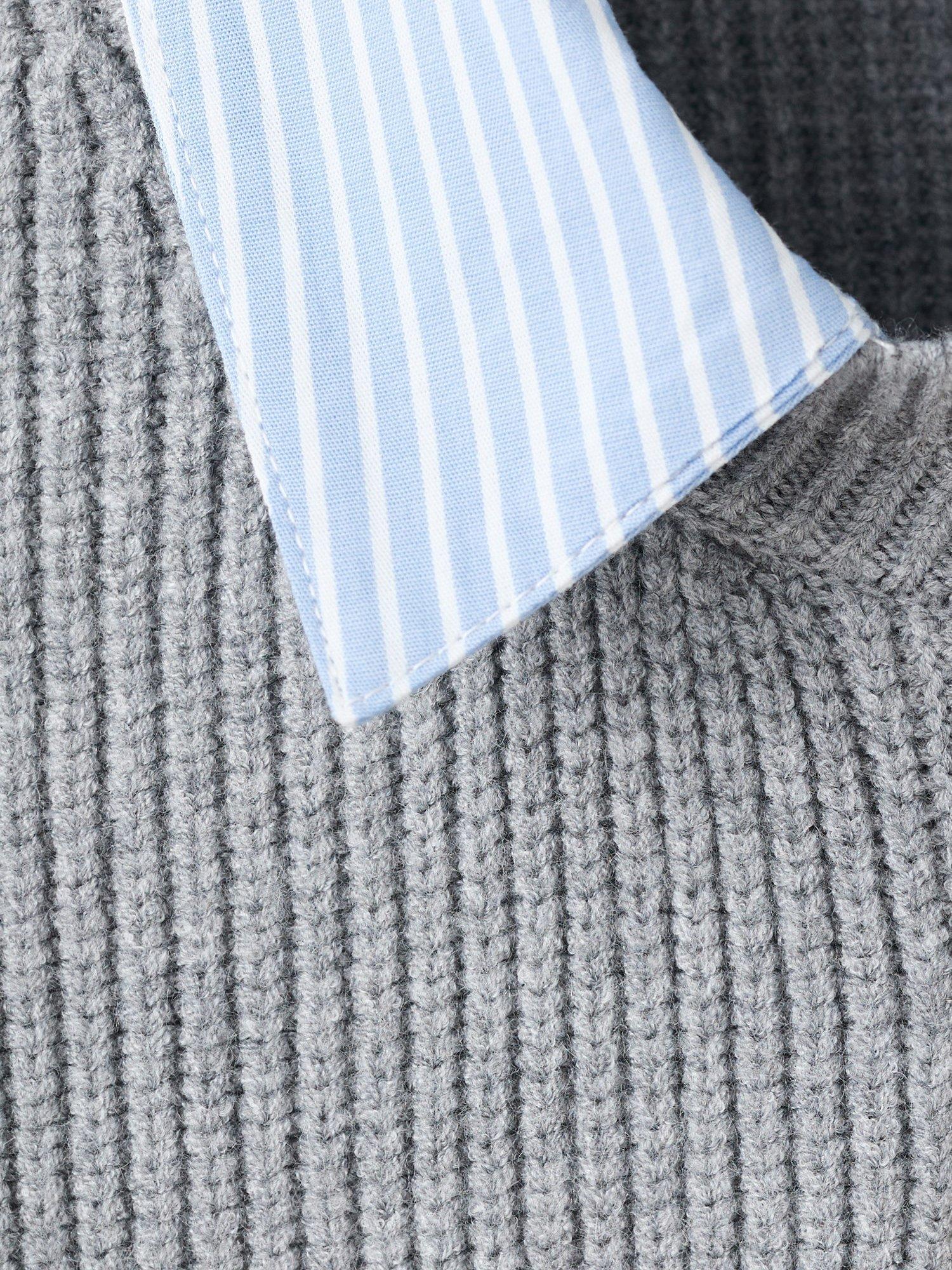 Product image 8 of 8, which shows Mango Giovanni Shirt Trim Cardigan, Grey, XL