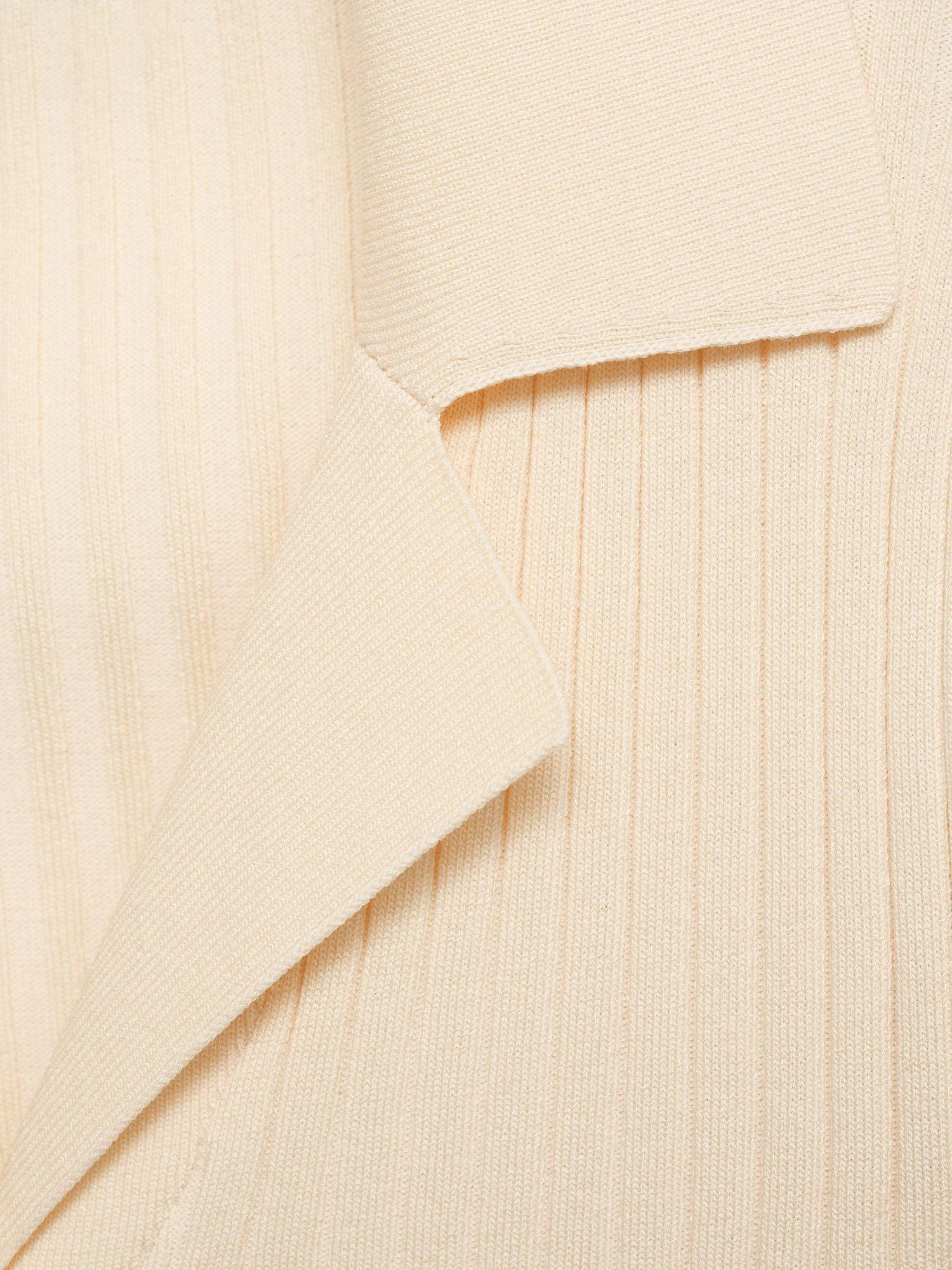 Product image 9 of 9, which shows Mango Latte Ribbed Fine Knit Cardigan, Natural White, XXS