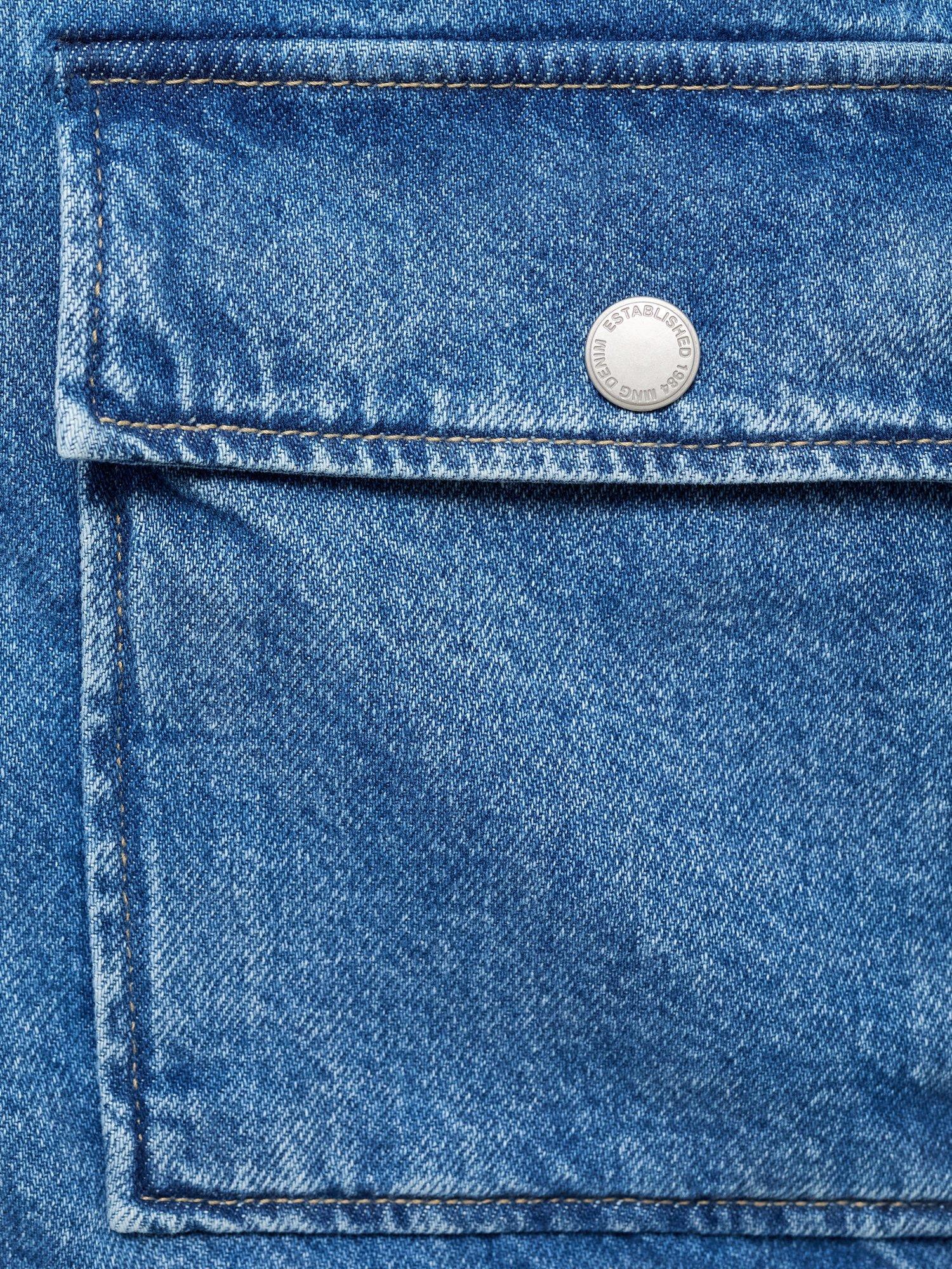 Product image 5 of 7, which shows Mango Adara Denim Barn Jacket, Mid Blue, L