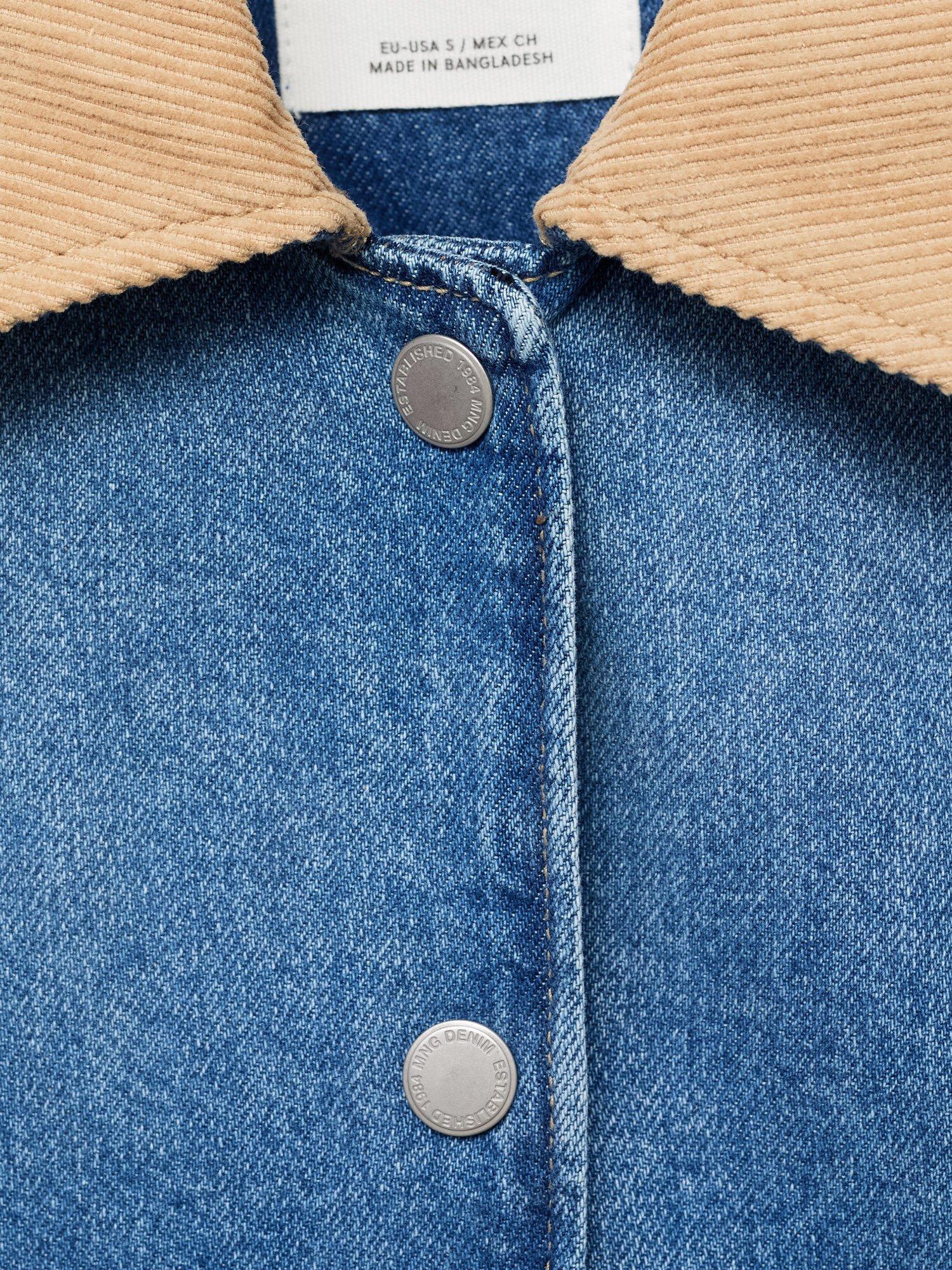 Product image 7 of 7, which shows Mango Adara Denim Barn Jacket, Mid Blue, L