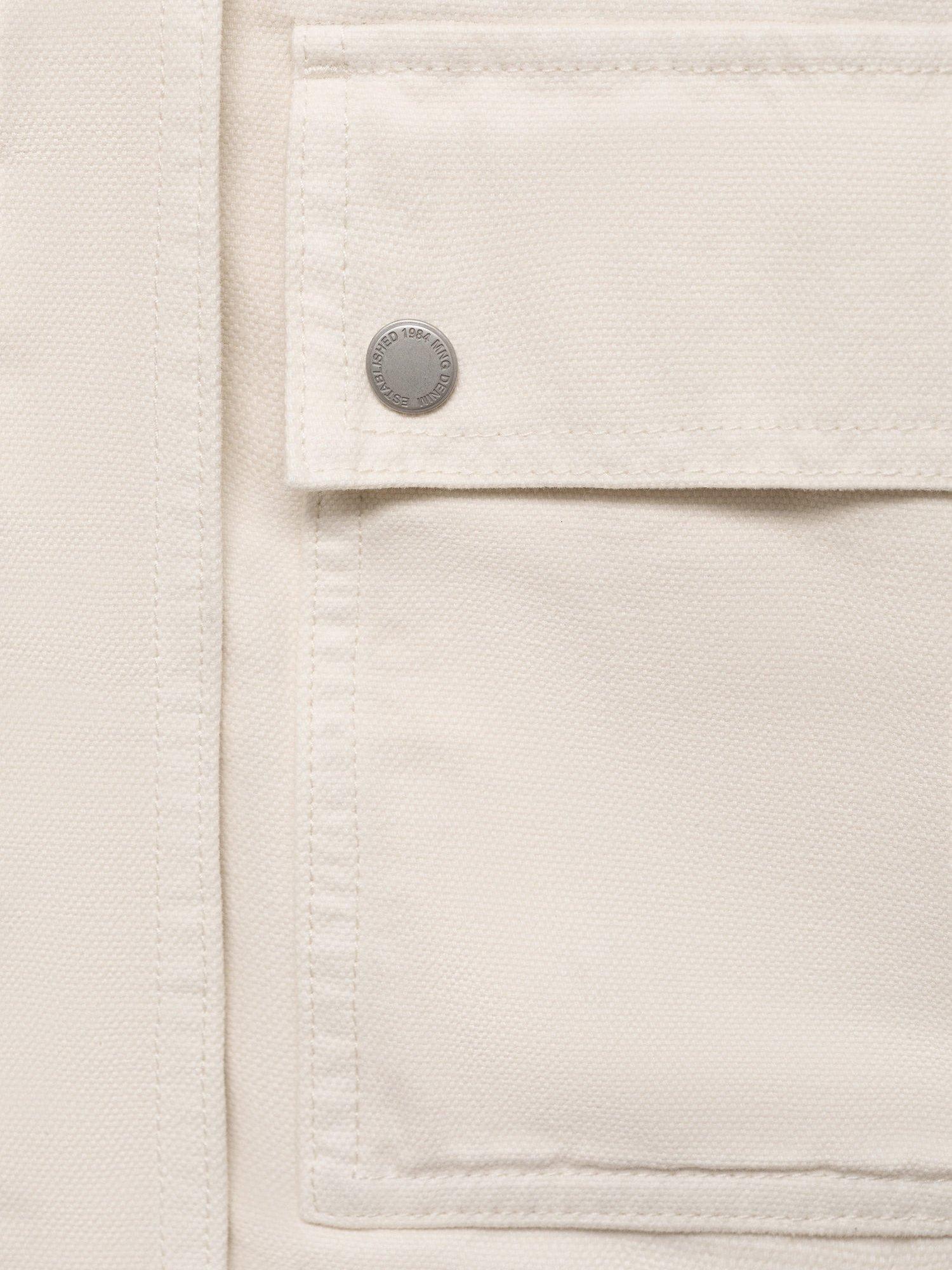 Product image 2 of 3, which shows Mango Amelia Faux Leather Collar Jacket, Natural White, S