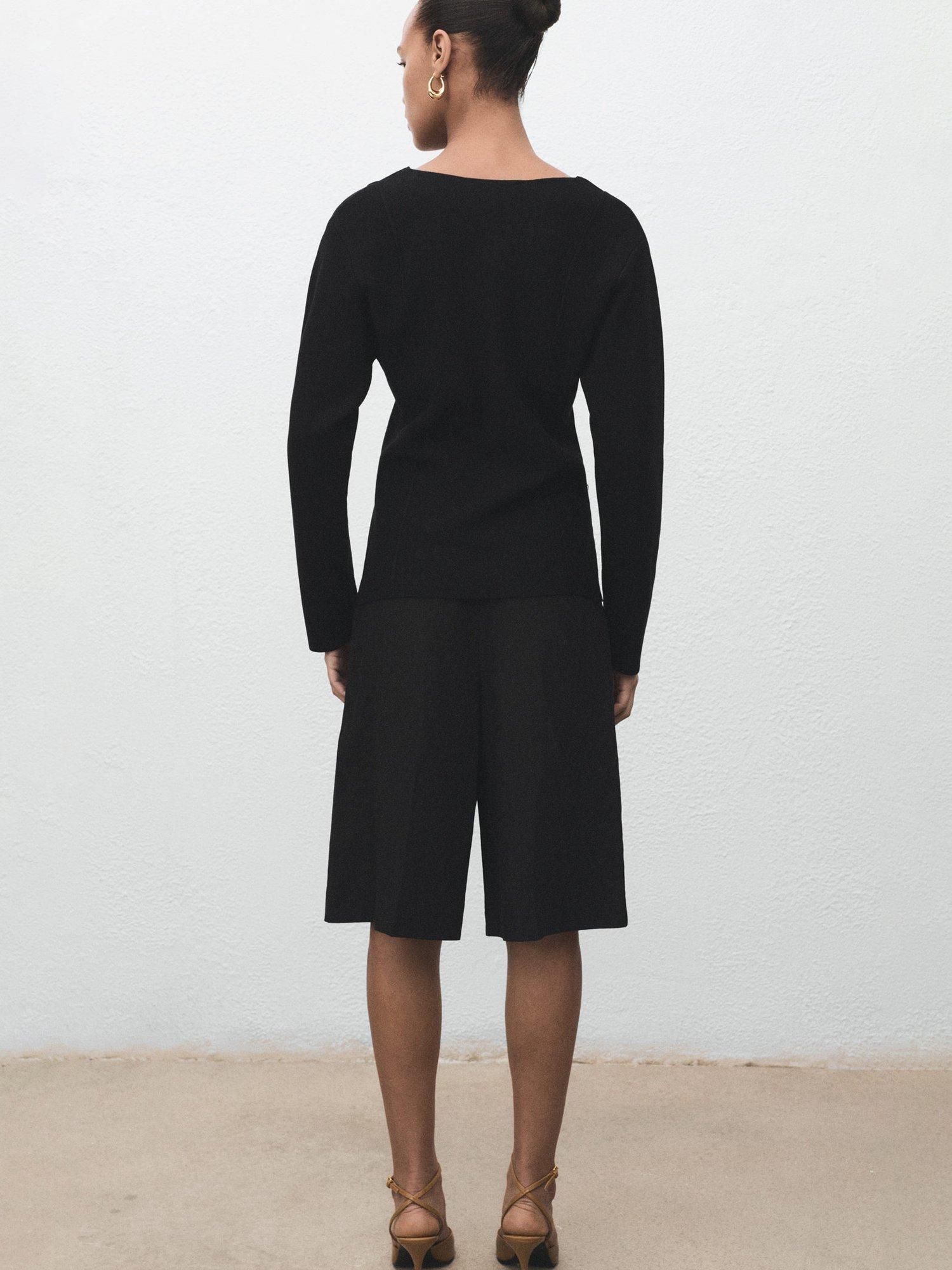 Product image 4 of 7, which shows Mango Dali Button Detail Jacket, Black, S