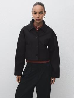 Mango Julia Boxy Jacket, Black, Black