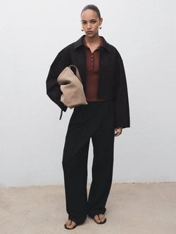 Mango Julia Boxy Jacket, Black - view 2, Black